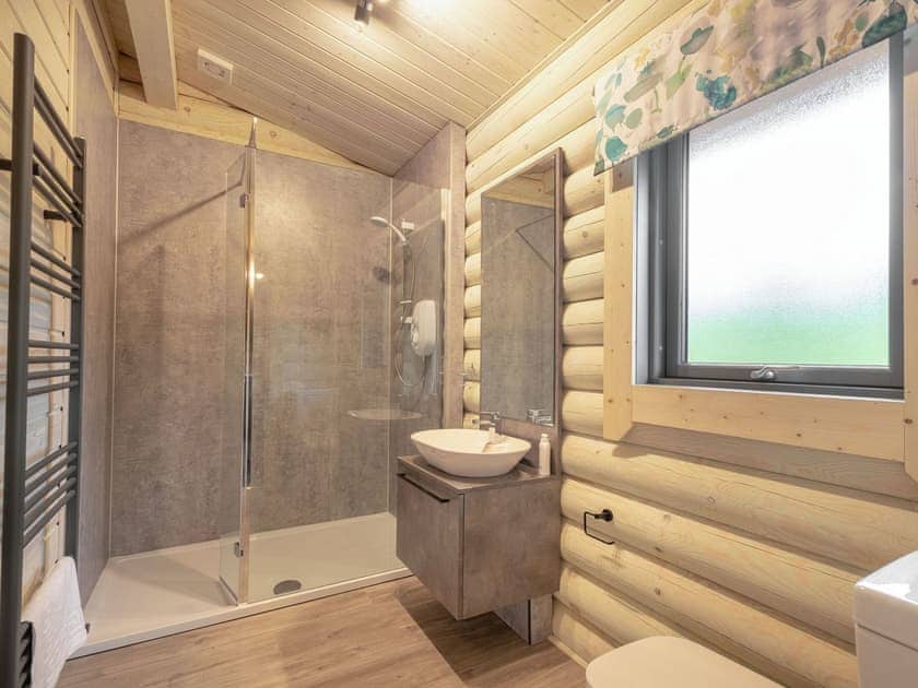 Bathroom | Treetops Log Cabin, Kippford, near Sandyhills