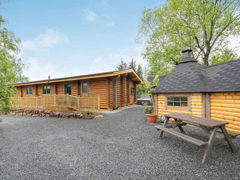 Exterior | Treetops Log Cabin, Kippford, near Sandyhills