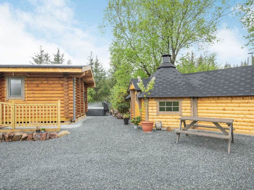 Exterior | Treetops Log Cabin, Kippford, near Sandyhills