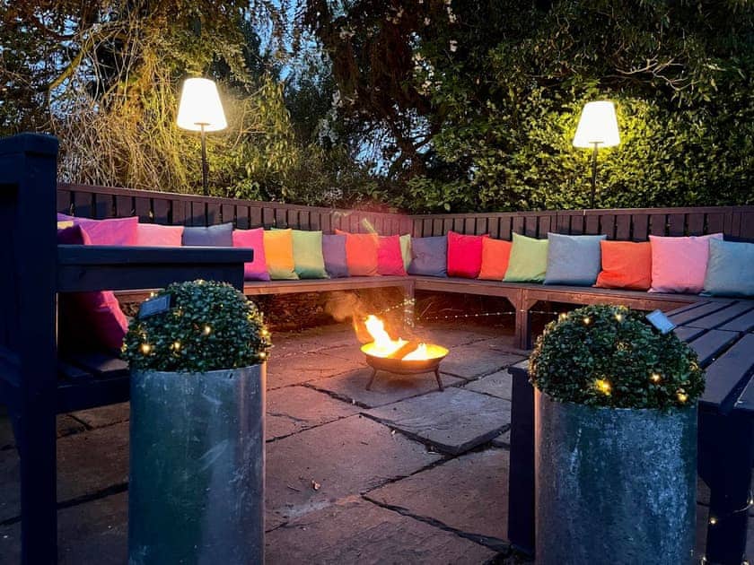 Sitting-out-area | The Stables at Riber Hall, Riber, Matlock