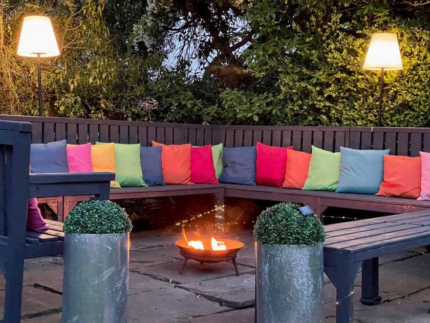 Sitting-out-area | The Stables at Riber Hall, Riber, Matlock