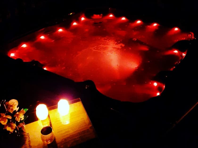 Hot tub at night | Serendipity, Sutton-on-the-Forest near York