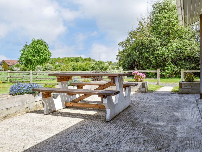 Sitting-out-area | Sherwood Forest Lodge 1 - Sherwood Forest Lodges, Kings Clipstone, near Mansfield