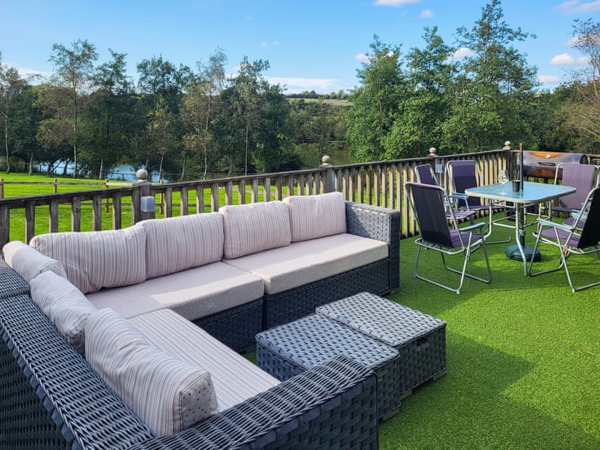Foxglove balcony Seating area | Foxglove Lodge - Higher Shorston Lakes and Lodges, Holsworthy, near Bude