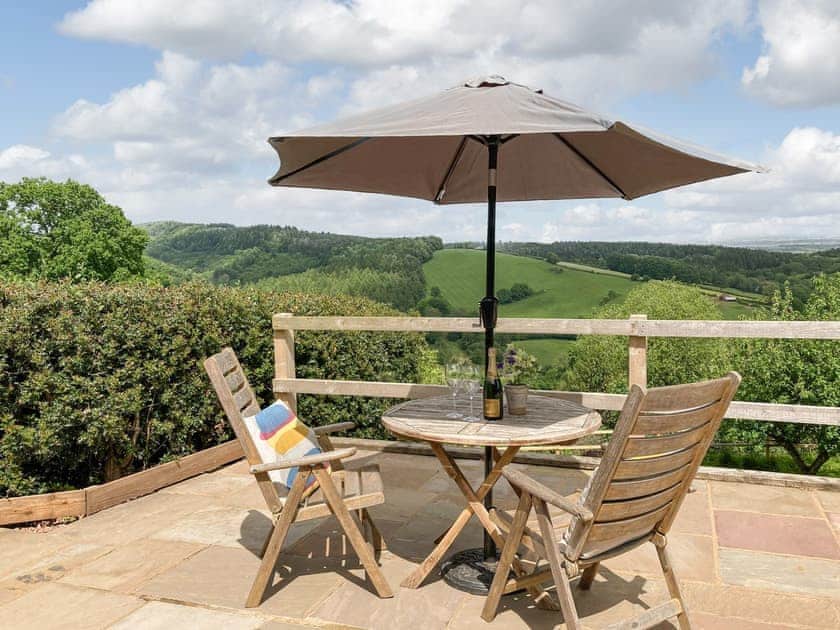 Patio area with an incredible view | Appletree Barn, Blakeney