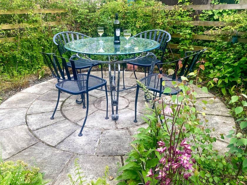 Patio | Rosebank Cottage, Borgue, near Kirkcudbright
