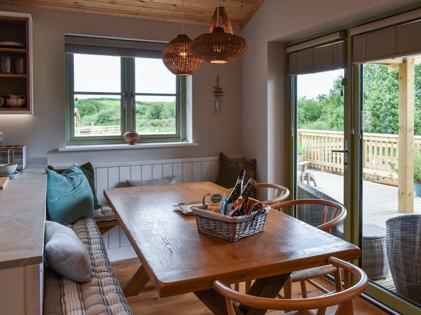 Dining Area | Meadowside Lodges- Hobby Lodge - Meadowside Lodges, St Columb, near Padstow