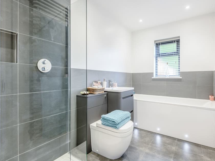 Shower and bathroom | Willow Cottage, Stonham, near Needham Market
