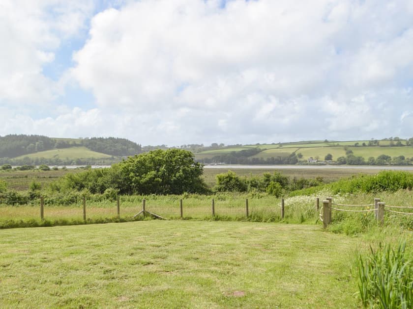 Lawned garden area | Bronyn Cottage - Bronyn Farm, Ferryside, near Carmarthen