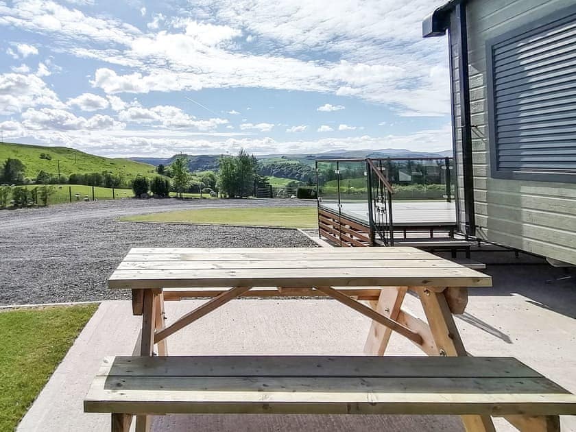 Patio | Lake Vyrnwy Luxury Glamping Pod - Lake Vyrnwy Luxury Glamping Pods, Llanwddyn, near Oswestry