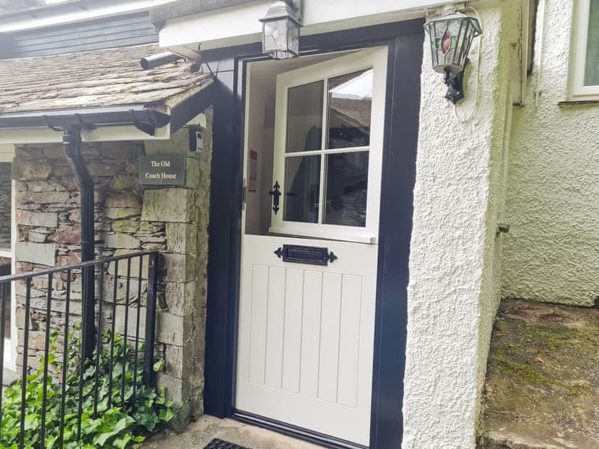 Stable door opens to the useful porch | The Old Coach House, Grasmere