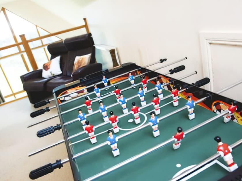 Games area on the mezzanine | Garioch Lodge - Clovenstone Lodges, Inverurie