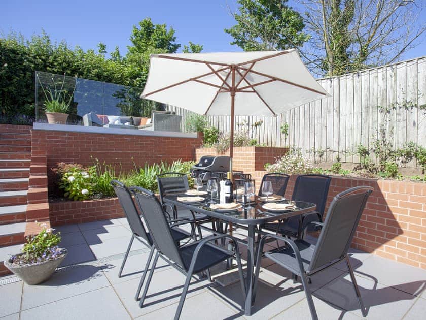 Garden - secluded dining area  | Haldon View, Lympstone
