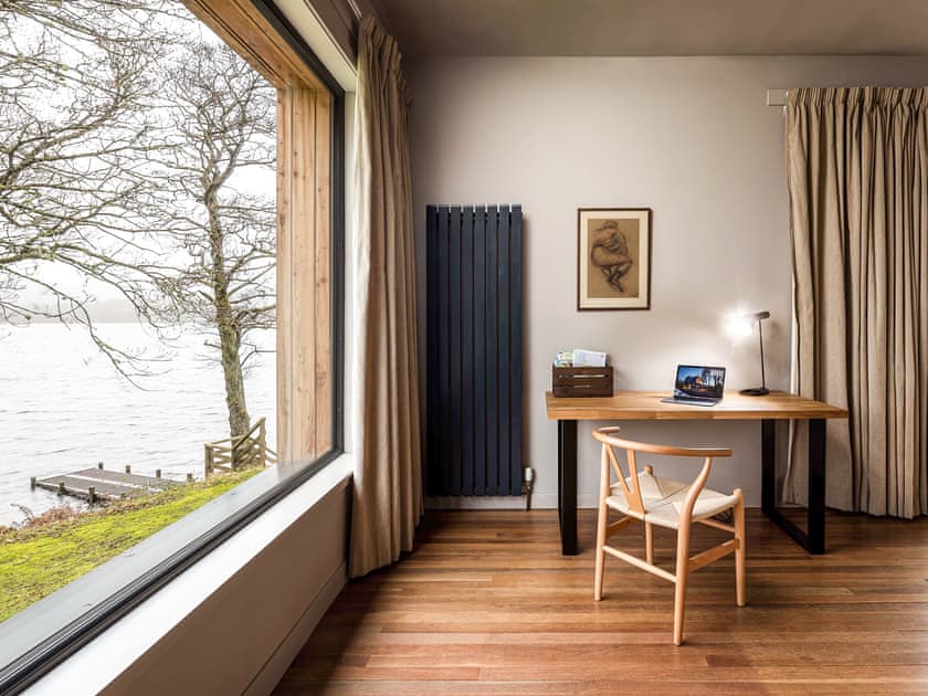 Relax in the large living room with open fire | Carsaig, Brig o’Turk, near Callander