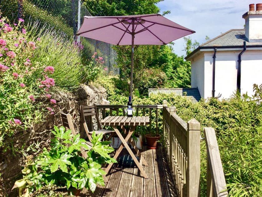 Raised Terrace with stunning views of the River Dart, Steam Train and Higher Ferry  | Sandquay View, Dartmouth