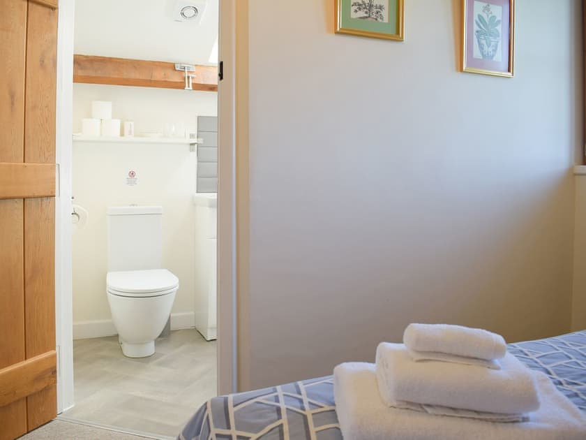 Bedroom with en-suite shower facilities | Carmarthen Cottages- Barn Cottage - Carmarthen Cottages, Cwmdu, Near Llandeilo