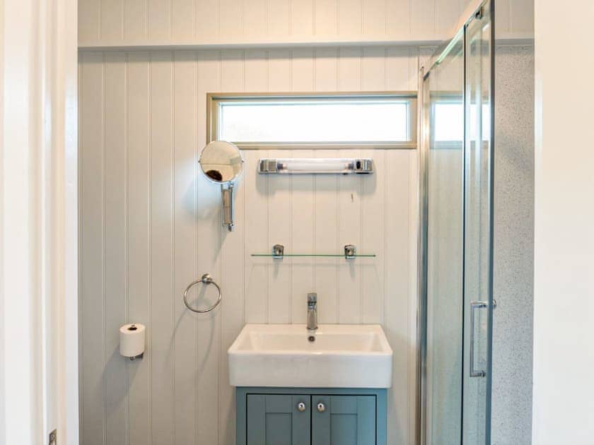 Shower room | Fig Tree Shepherd’s Hut, Bridport