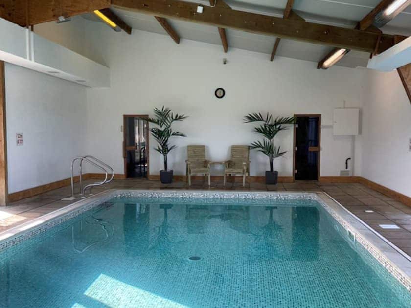 Shared indoor heated swimming pool | Libbear Barton, Shebbear, near Bude