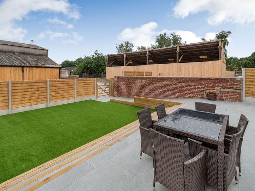 Patio | Dip Tub Den - Brian’s Barns, Skerne, near Driffield