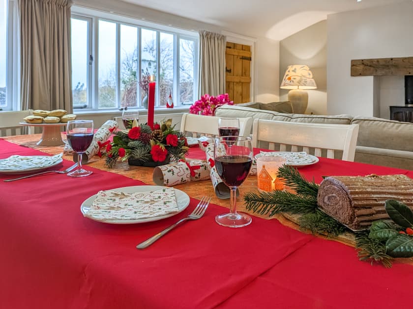 Dining Area at Xmas | Dove Cottage - Wissett Place Cottages, Halesworth
