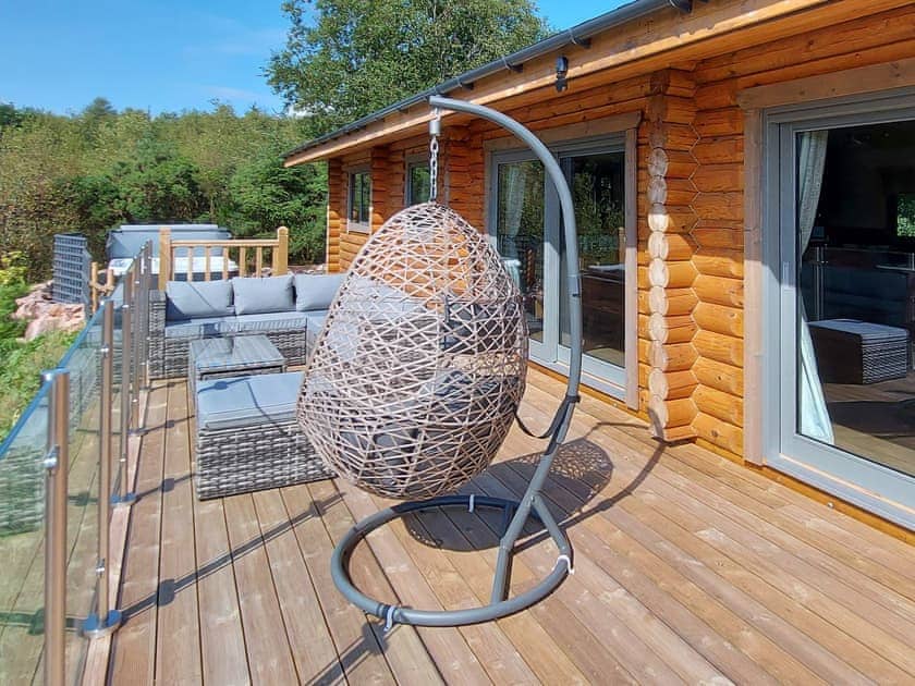 Terrace | Treetops Log Cabin, Kippford, near Sandyhills