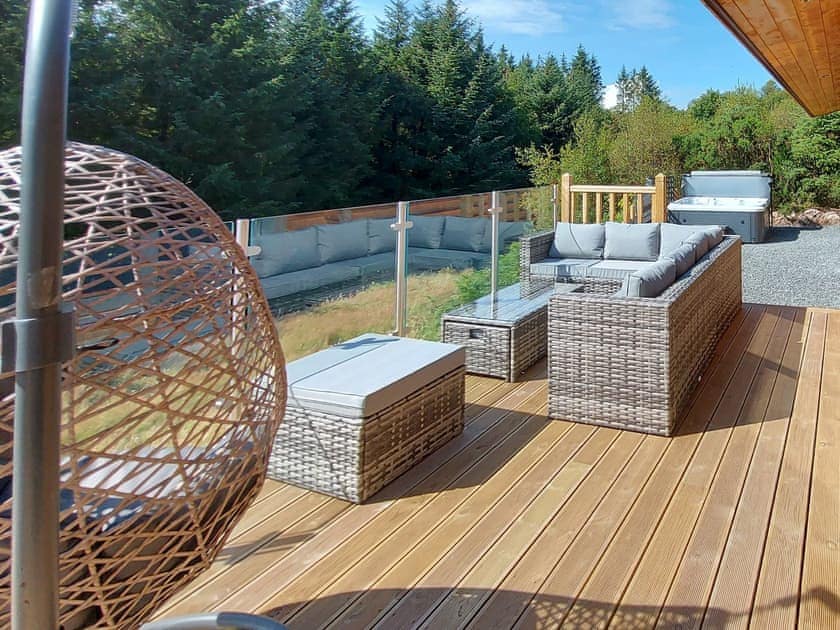 Terrace | Treetops Log Cabin, Kippford, near Sandyhills