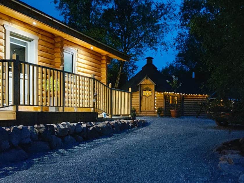 Outdoor area | Treetops Log Cabin, Kippford, near Sandyhills
