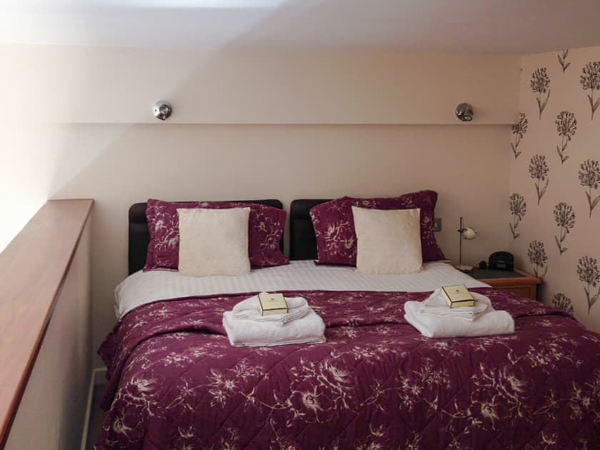 Mezzanine level double bedroom | Crown Apartments 104 - Crown Apartments, Newcastle upon Tyne