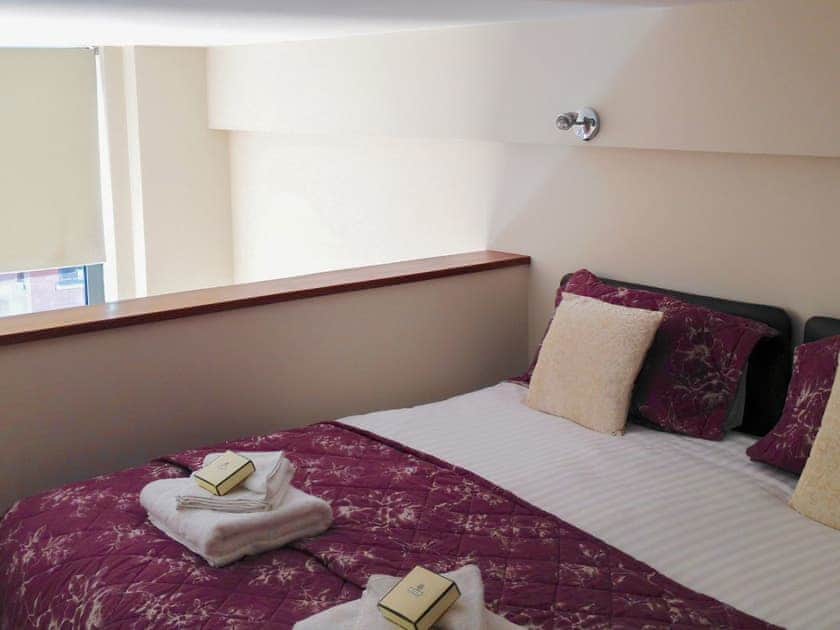 Mezzanine level double bedroom | Crown Apartments 104 - Crown Apartments, Newcastle upon Tyne