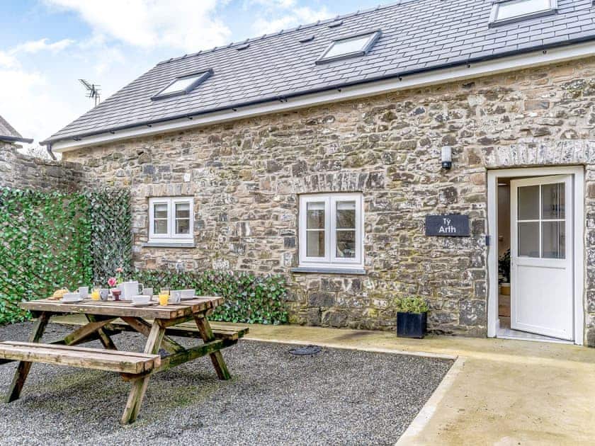 Outdoor area | Ty Arth - Llwynwermod Cottages, Maen-y-groes, near New Quay