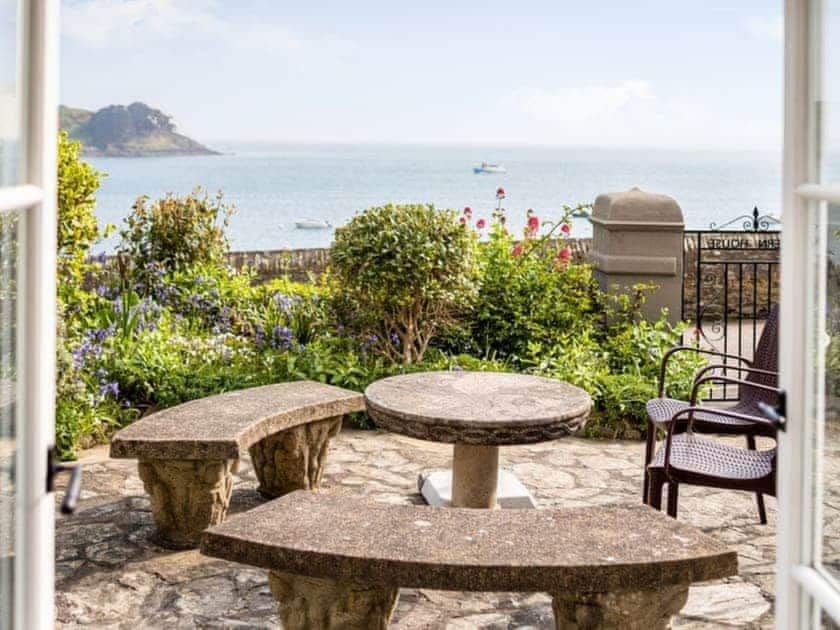 Sitting Room to Front Garden via French Doors | Tavern House, St Mawes