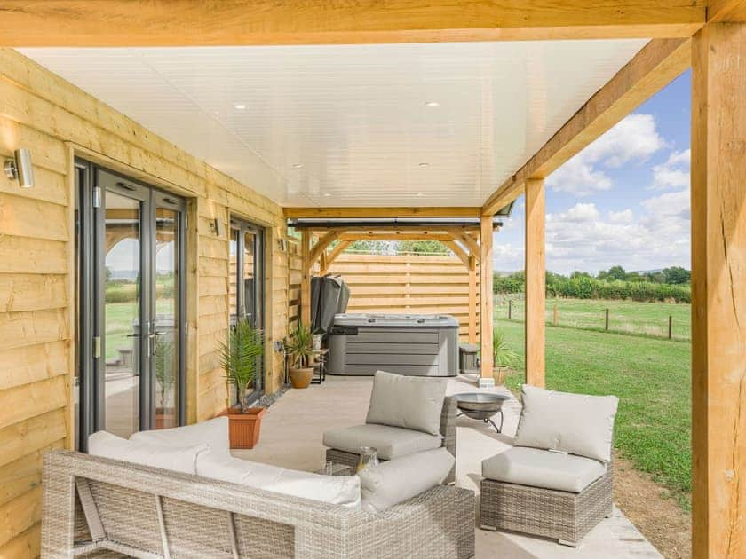 Terrace | Oak Tree Lodge - Upper Holme Lodges, Lyonshall, near Kington