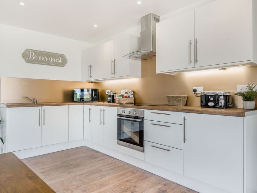 Kitchen area | Oak Tree Lodge - Upper Holme Lodges, Lyonshall, near Kington