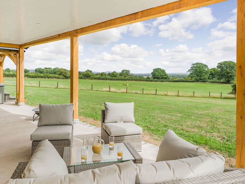 Terrace | Oak Tree Lodge - Upper Holme Lodges, Lyonshall, near Kington