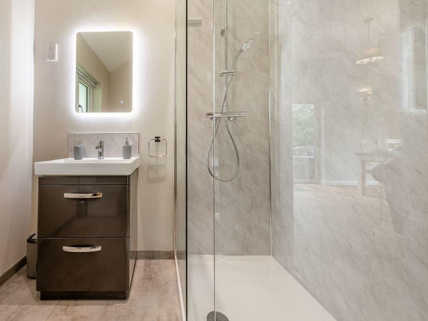 Shower room | Dwrgi - Glanyrafon Lodges, Cwrt Newydd, near Llandysul