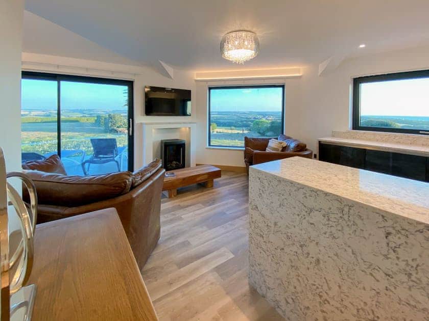 Open plan living space | The View - Wooldown Holiday Cottages, Marhamchurch, near Bude