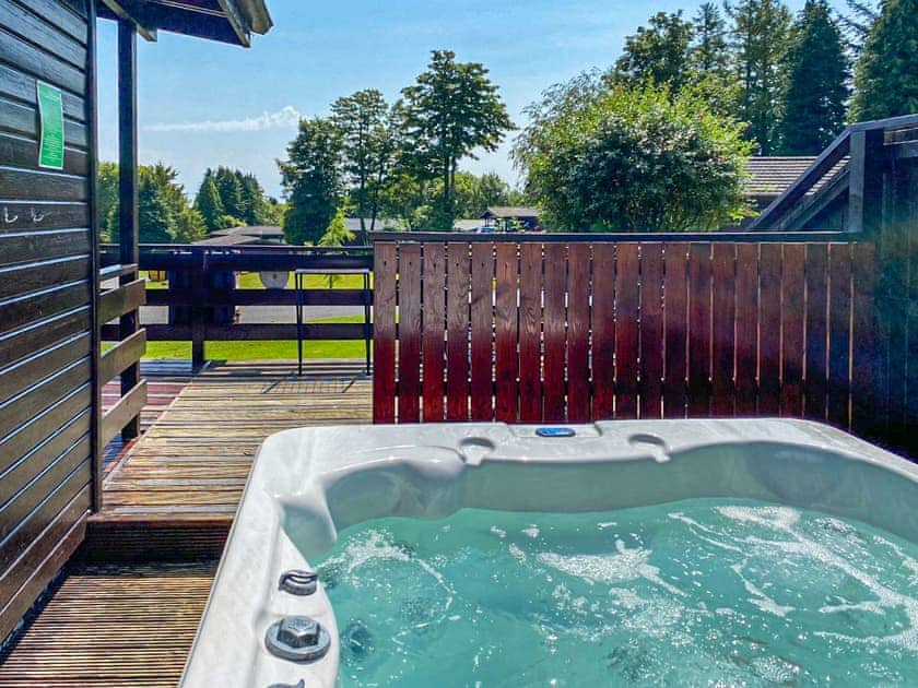 Hot tub | Birch Lodge 21 - Conifer Lodges, Newton Stewart