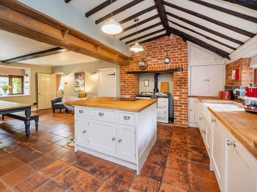 Kitchen with gas aga, Slide & Hide oven and induction hob | The Norfolk Broads CottageFarthings, Wroxham