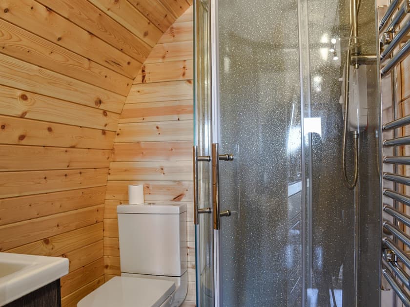Shower room | Joshua’s Den - Dorglwyd Farm Pods, Near Swansea