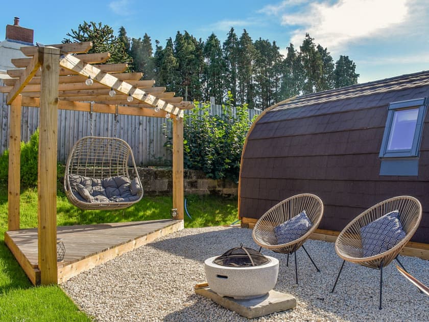 Outdoor area | Joshua’s Den - Dorglwyd Farm Pods, Near Swansea