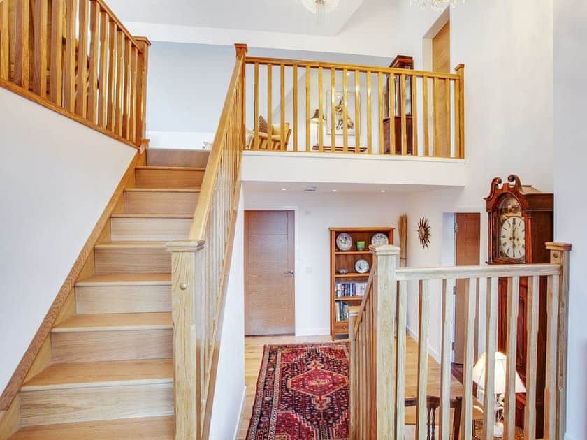 Stairs up to the living room from the front door | Orchard House - Blinkbonny Cottages, Auchtermuchty