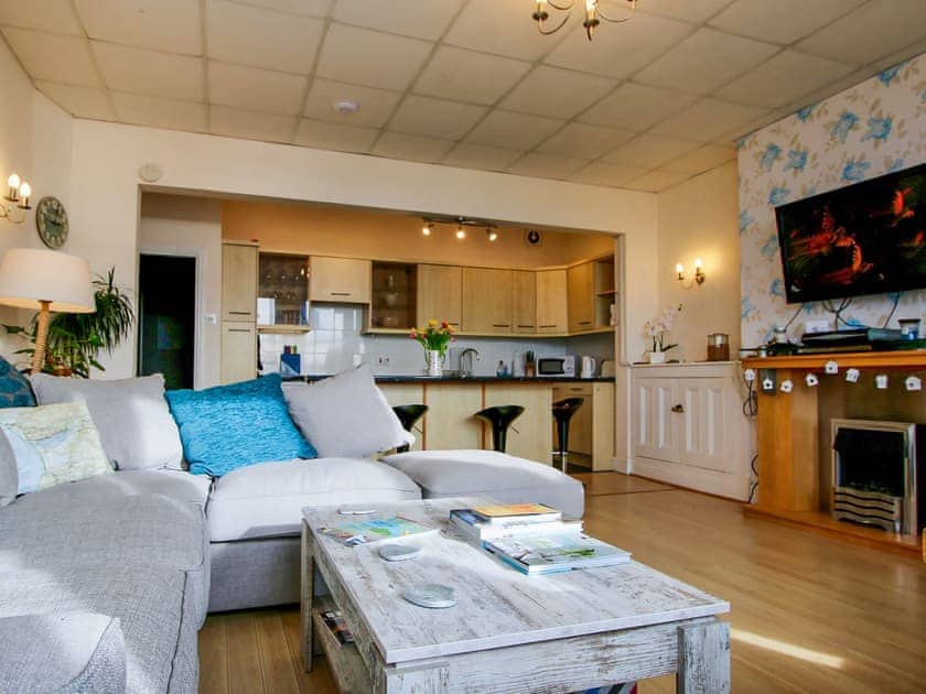 Open plan living space | Beach Front Apartment, Tywyn