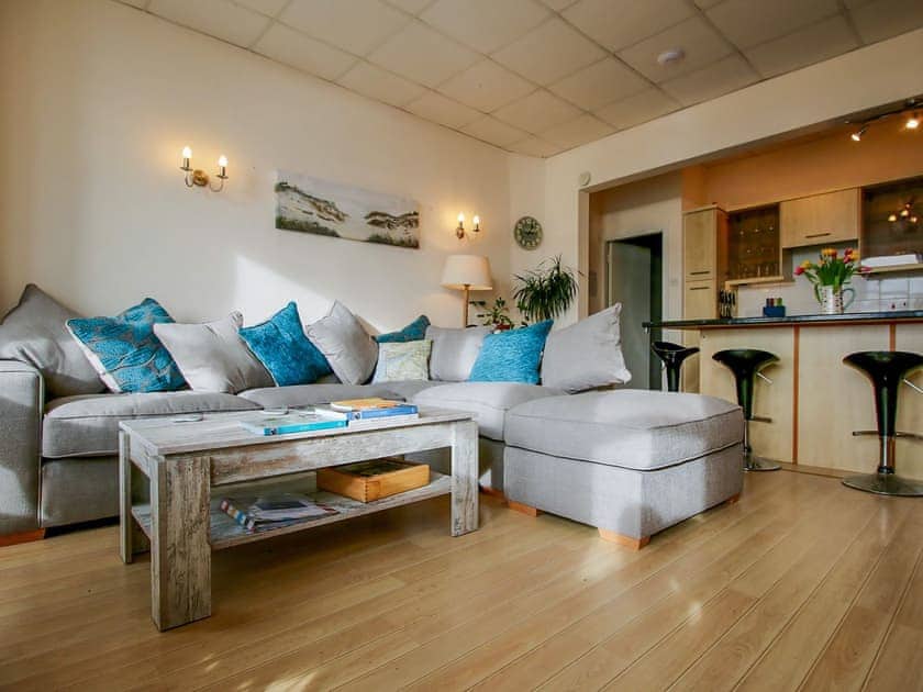 Open plan living space | Beach Front Apartment, Tywyn