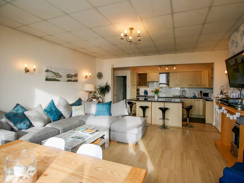 Open plan living space | Beach Front Apartment, Tywyn
