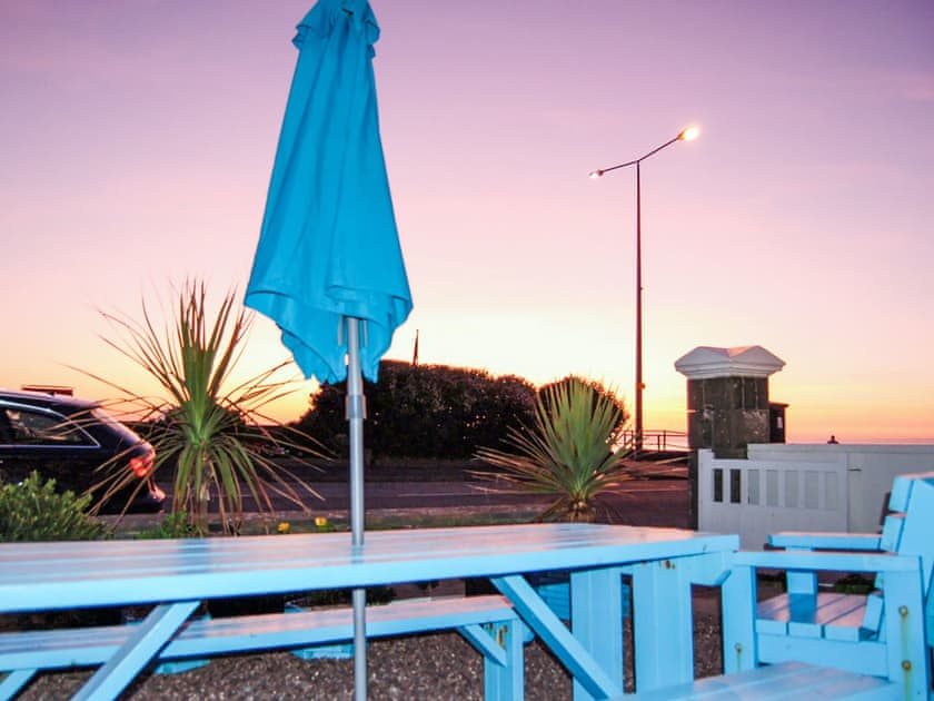 Sitting-out-area | Beach Front Apartment, Tywyn
