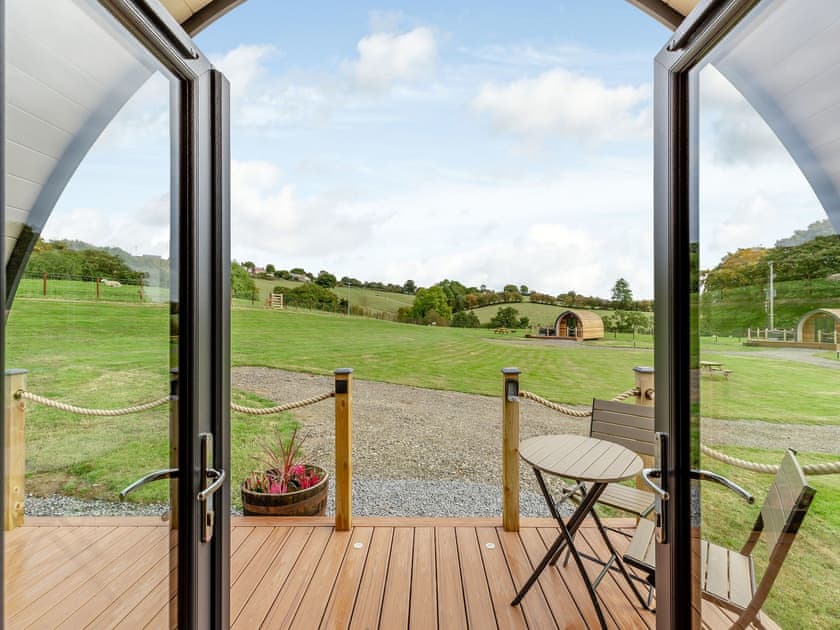 Terrace | Brook Valley Glamping-Beech - Brook Valley Glamping, Llanfair Caereinion