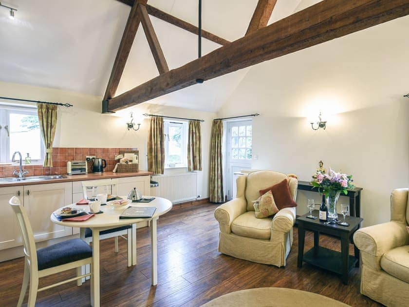Open plan living space | The Corn House - Hanley Farm, Hook-a-Gate, near Shrewsbury