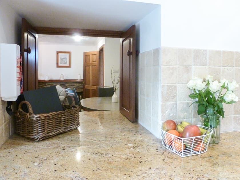 Kitchen - serving hatch from the kitchen to the dining room area. | Anneth Lowen - Rescorla Farm Cottages, Mevagissey, near St. Austell