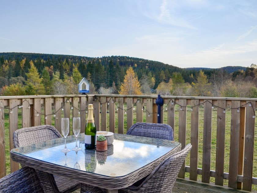 Elevated seating area | Tanar View, Glen Tanar, near Aboyne