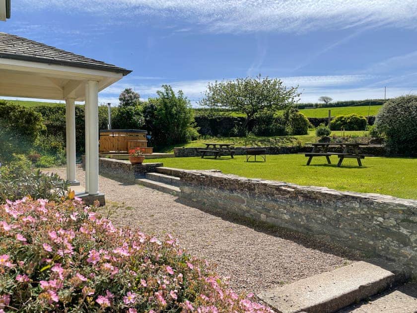 Outdoor area | Lambside House - Carswell Cottages, Holbeton